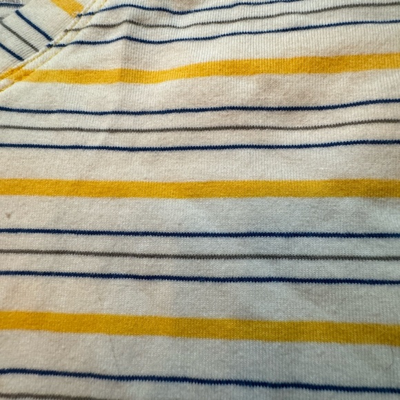 PENDLETON Stripe COTTON STRETCH V Neck‎ T SHIRT Top WHITE Yellow BLUE Women’s 1X - Picture 6 of 7